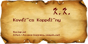 Kovács Koppány névjegykártya